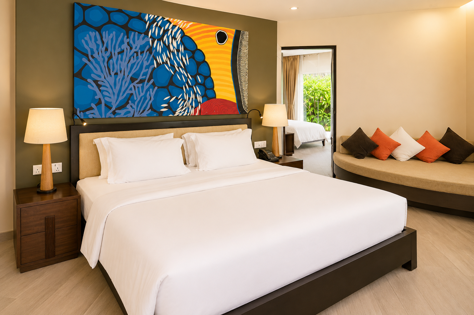 Velavaru Beach Family Pool Villa Bed Room